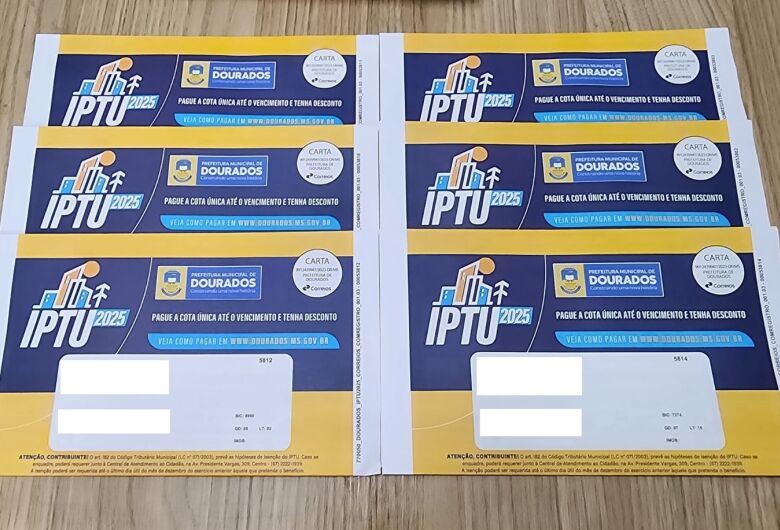 Correios iniciam entrega dos carnês do IPTU em Dourados