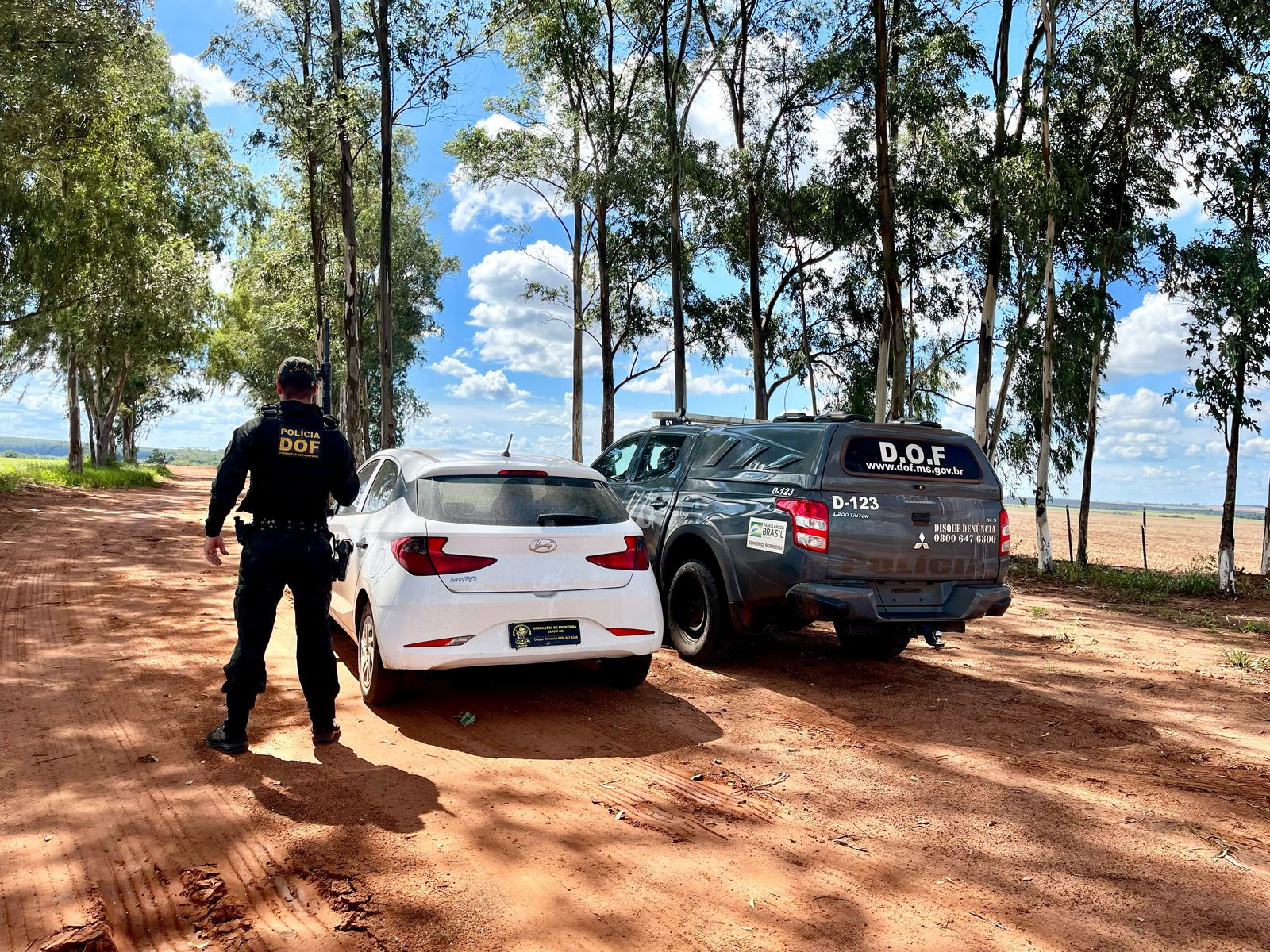 DOF recupera veículo furtado em São Paulo, próximo à fronteira com o Paraguai