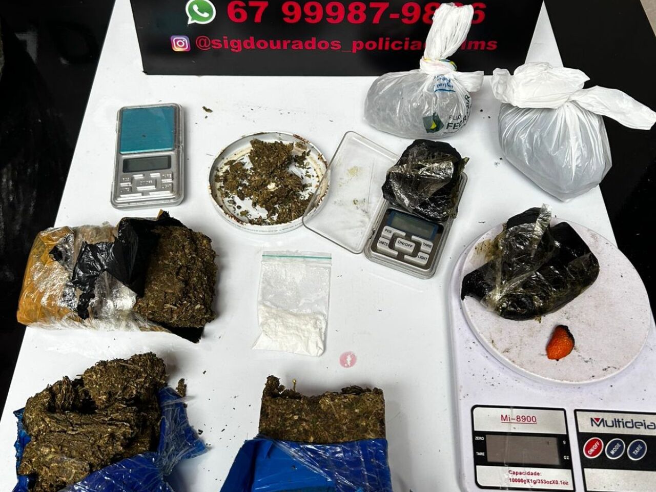 Apreensão de drogas em Dourados: maconha, haxixe e cocaína