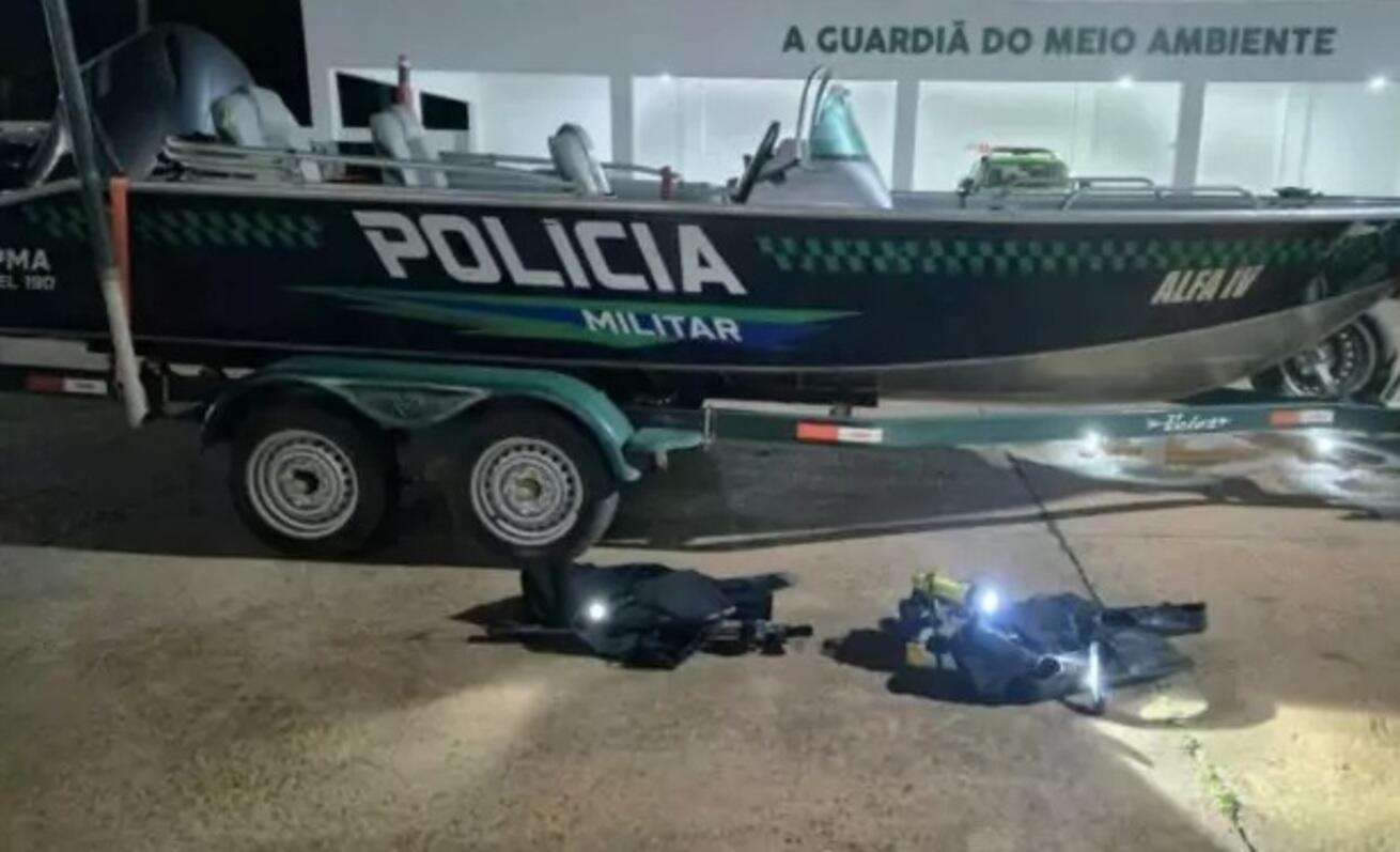 Pesca subaquática no Rio Sucuriú: dois multados à noite