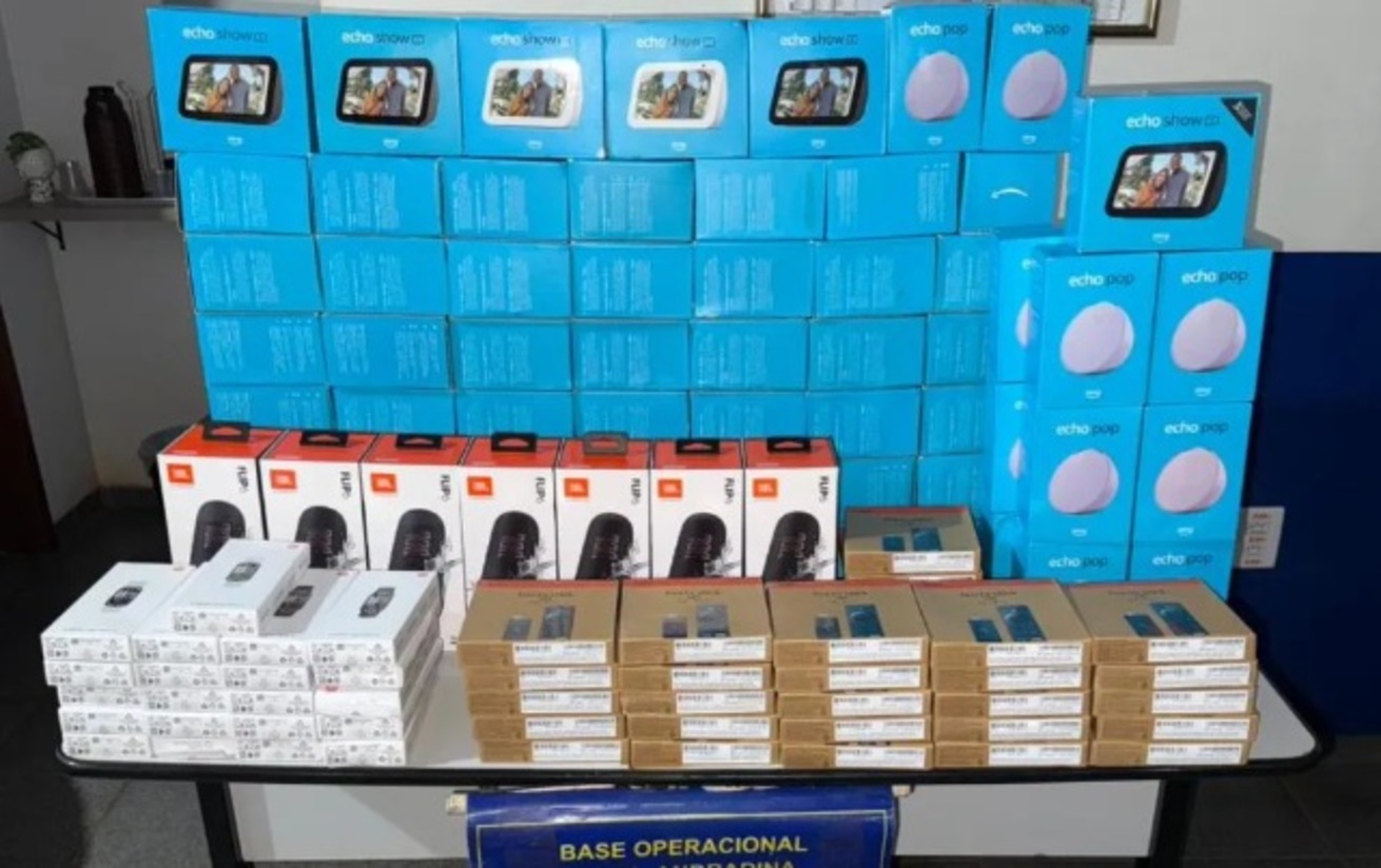 Eletrônicos contrabandeados apreendidos em Nova Andradina